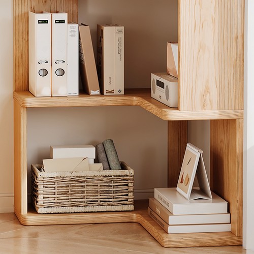 3Tiers 98cm Tall L Shape Corner Bookshelf Wooden Storage Unit Home Display Stand - Picture 8 of 13