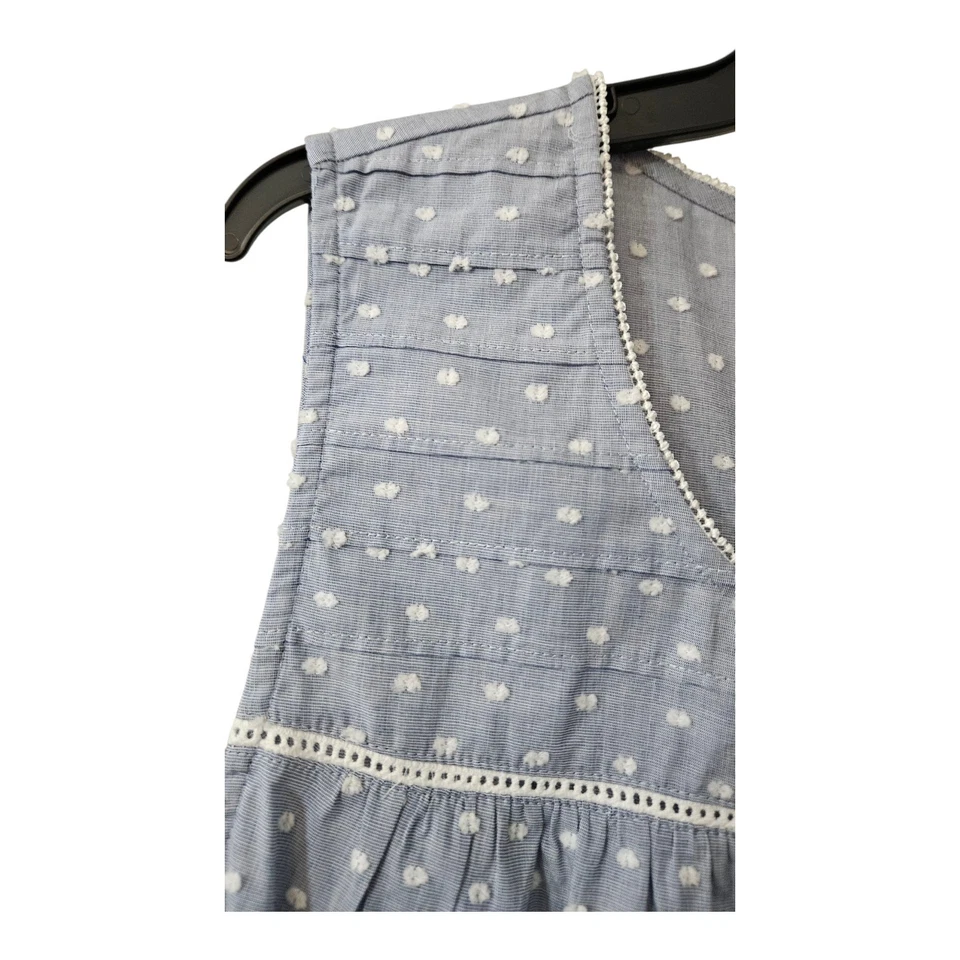 Croft & Barrow Intimates Nuevo con Etiquetas Camisón Sin Mangas Azul Blanco Algodón Pullover LG Foto 3 de 4