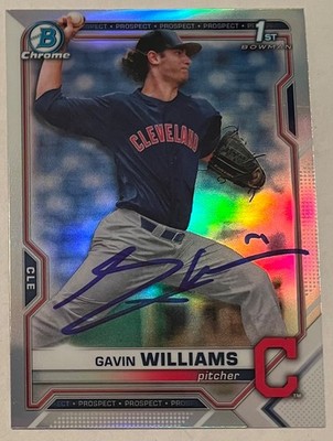 GAVIN WILLIAMS 2021 Bowman Chrome Draft Refractor BDC-93 SIGNED AUTO Autograph