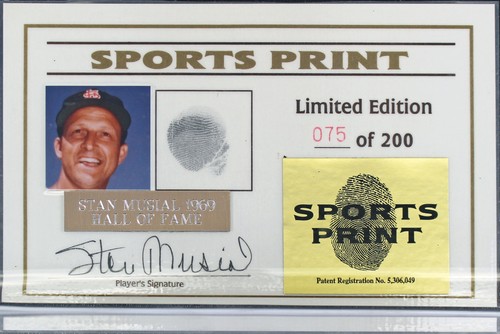 Cardinals Stan Musial Signed Thumbprint Baseball LE #'d/200 w/ Display Case BAS - Picture 5 of 5