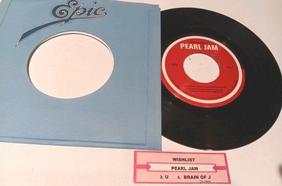 Pearl Jam, Wishlist, 7'' ORIG  EPIC SLEEVE, SUPER RARE JUKEBOX TITLE STRIP - EXC+