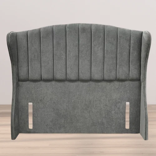 54" Winged Panel Headboard Floor Standing Plush Velvet Upholstered 5FT All Sizes - Picture 1 of 5