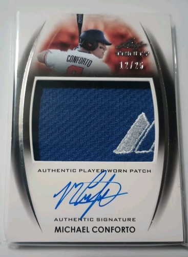 2014 Leaf Trinity Jumbo Patch Auto Silver Michael Conforto #PA-MC3 #12/25-NICE - Picture 2 of 5