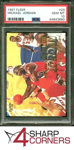 1997 FLEER #23 MICHAEL JORDAN BULLS HOF PSA 10