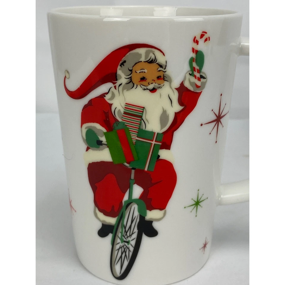 TAG Navidad Vintage Santa Bicicleta Monociclo Taza de Café Taza Decoración de Vacaciones Regalo Foto 3 de 4