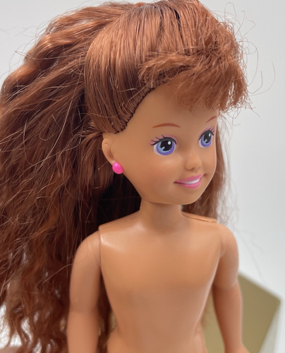 1991 Barbie Stacie Doll Red Crimped Hair Lavender Eyes Redress Nude for OOAK - Picture 6 of 11