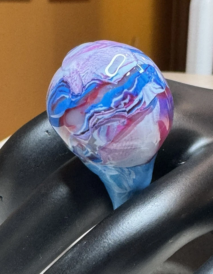 Anillo planeta grueso artesanal de arcilla polimérica resina joyería cuentas magenta Jason Steig JS Foto 2 de 4