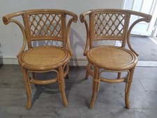 Pair Of Vintage 70s Wicker Bistro Chairs In ExcellentUsedCondition H:70cm W:50cm