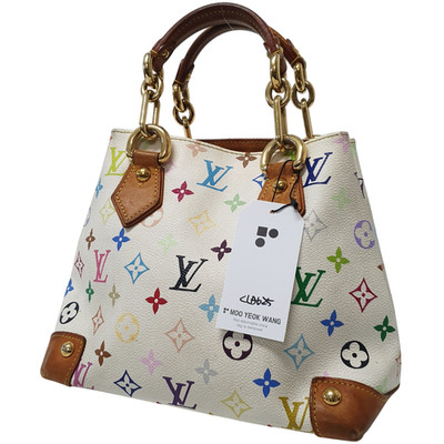 NO TARIFF Authentic Louis Vuitton Audra Monogram Multicolor Blanc M40047 CLA625