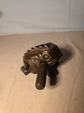 Hand Carved Wood Percussion Guiro Rasp Frog Musical Instrument Stick Black Vtg
