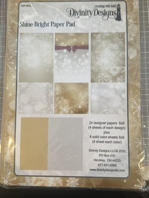 Merry Christmas Shine Bright Divinity Designs Paper Pad 6x9 Pattern And Solid