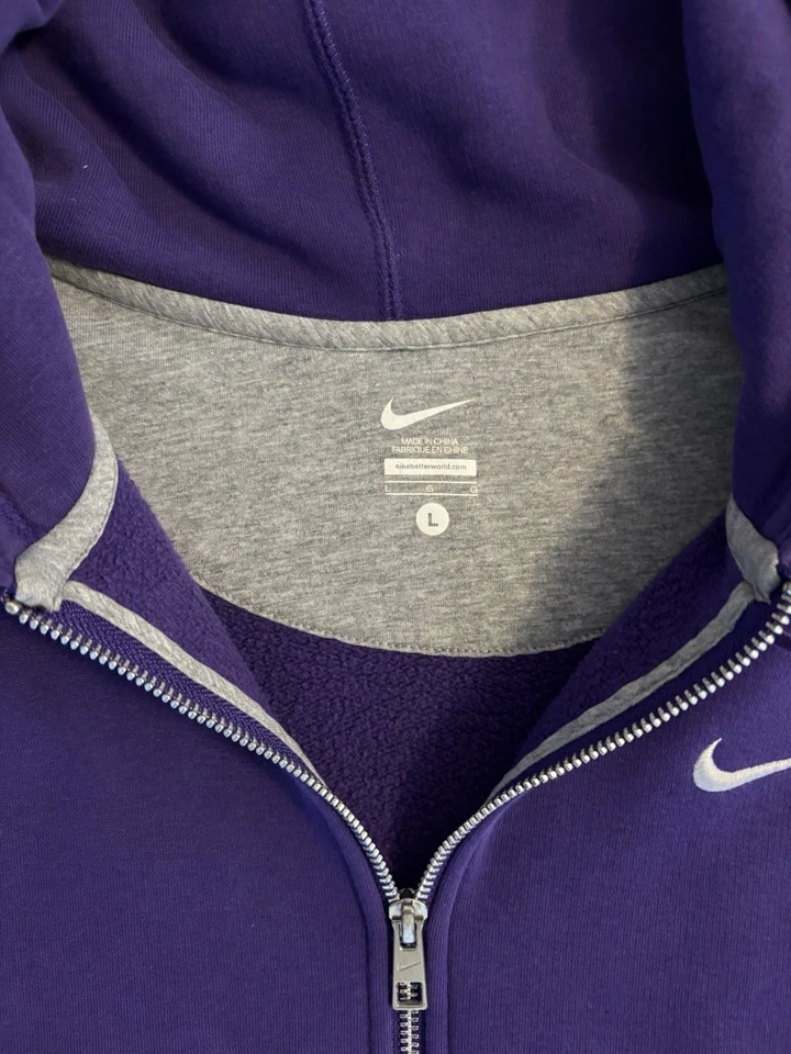 Nike Hoodie Zip Up Double Zipper Pockets Purple Size Mens Large Women X-large - Image 2 of 3