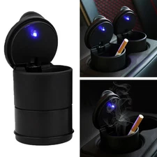 Portable Car Ashtray with LED Light – Smokeless Cigarette Ash Cup Holder