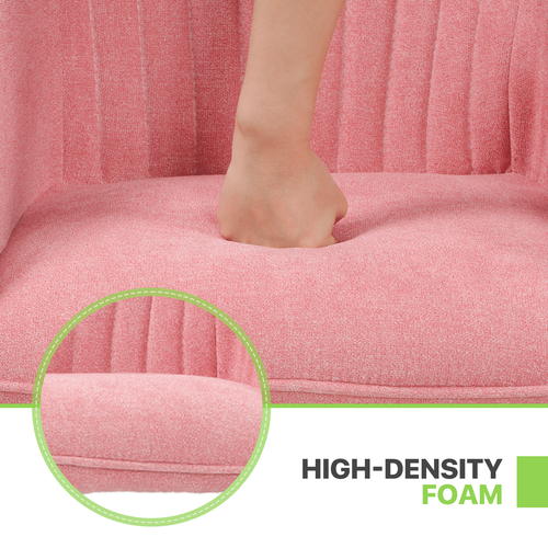 Pink Accent Chair 360° Swivel Fabric Upholstered Armchair Home Office,2 Piece - Picture 8 of 11