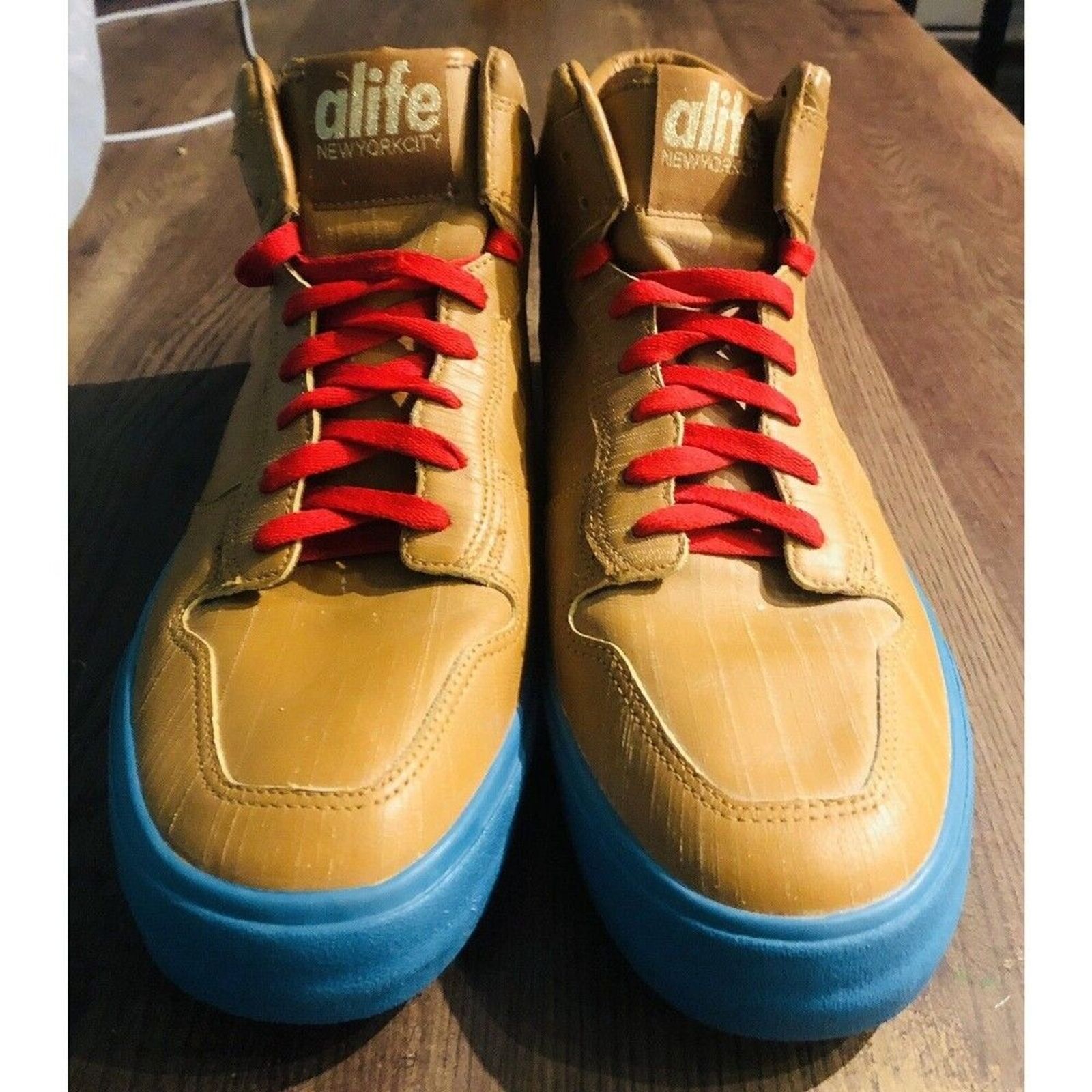 Alife high top sneakers red laces Blue Sole Barne… - image 1