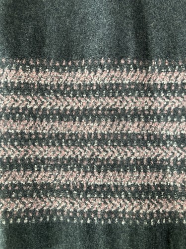 Petite Sophisticate Midi-Bleistiftrock 8P Wolle grau rosa Bordüre Akzent Wickeloptik gefüttert - Bild 6 von 10
