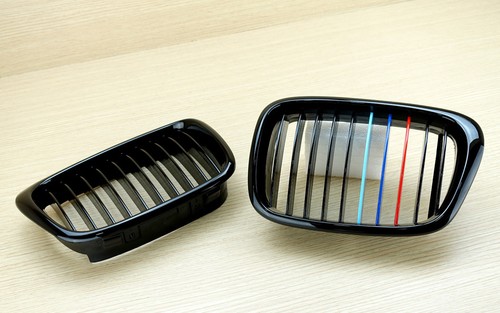 M-Color For BMW E39 4D Sedan M look Shiny Black Kidney Grilles 520i 530i 540i - Picture 3 of 5