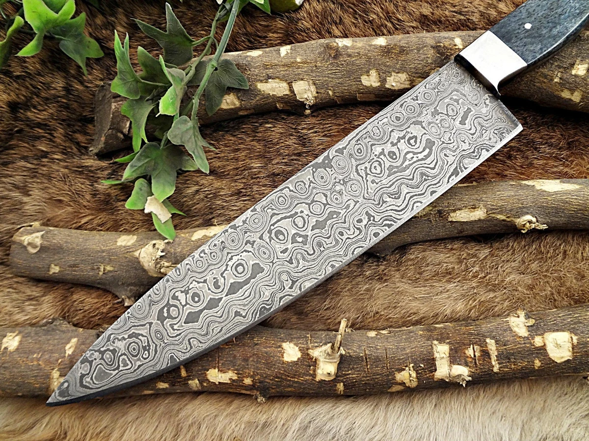 14" Long Damascus Steel chef chef Knife, Hand Forged blade, Rain drop  pattern | eBay