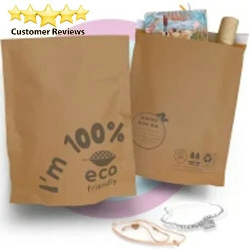 Poly Bag Mailer Biodegradable 100 #2 9 "x 12" Brown Unlined Self Seal Envelope - Picture 3 of 9