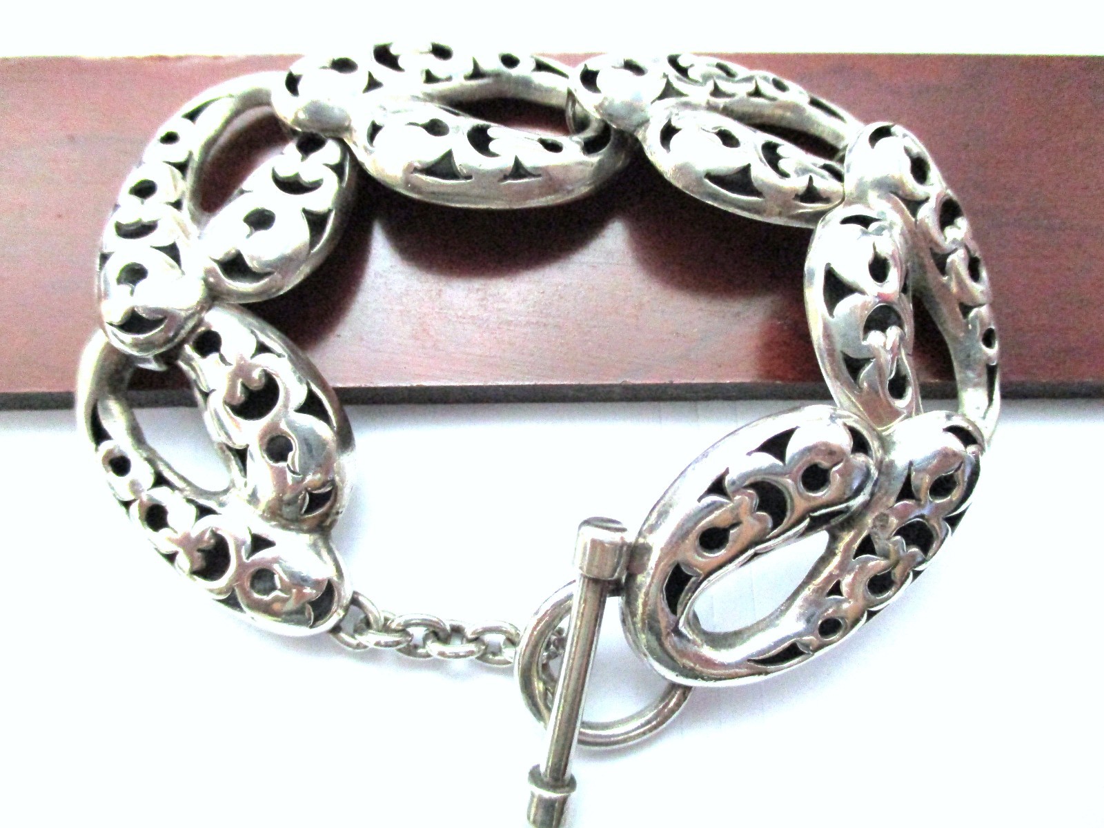 John Hardy Large Link Sterling Silver Toggle Brac… - image 1