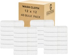 12x12 Premium 100 Cotton Washcloths Soft Absorbent Durable Multipurpose Towels