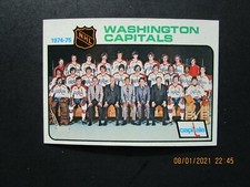 FREE SHIP.-1975-76 TOPPS WASHINGTON CAPITALS CHECKLIST-BILL CLEMENT, YVON LABRE