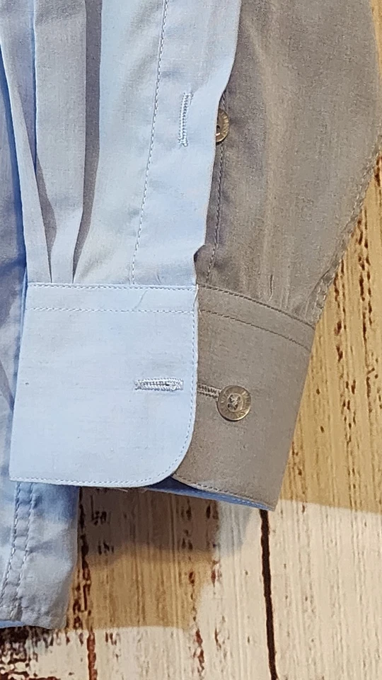 Daniel Ellissa Dress Shirt Mens 16.5 34/35 Blue Solid Longsleeve - Image 3 of 4