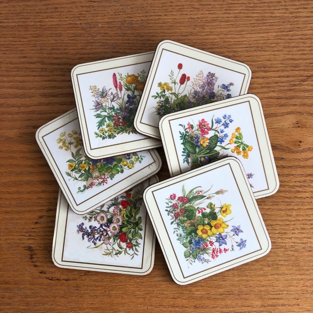 Meadow Flowers 6 Pimpernel Coasters Traditional 4 x 4 eBay