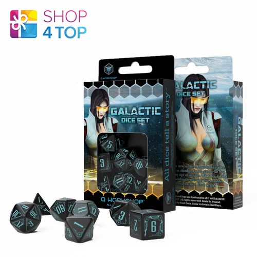 Galactic Dice Set for Roleplaying Game Black and Blue Q-Workshop New