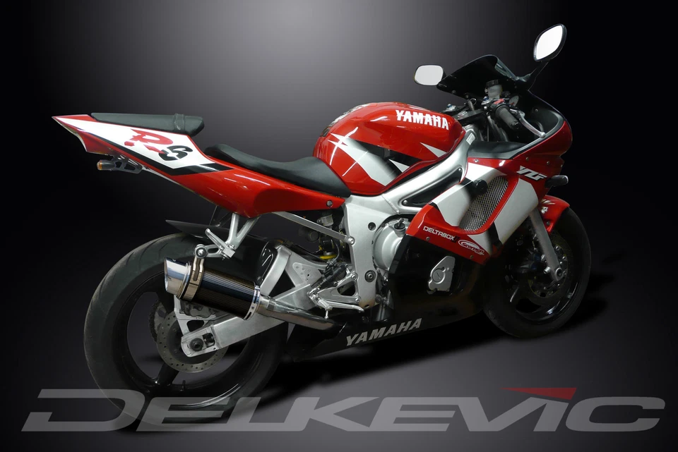雅马哈 YZF-R6 1998 - 2002 Delkevic Slip On 8 英寸圆形碳排气消声器套件 — 第 4/4 张图片