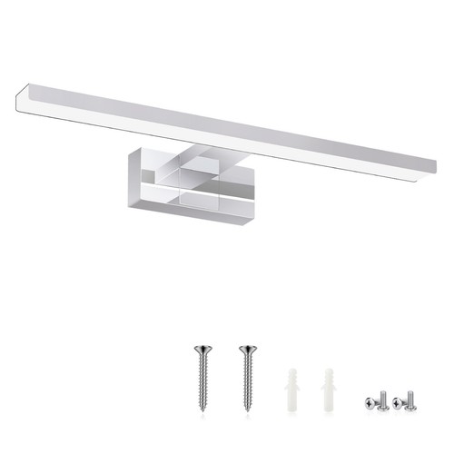 LED Spiegellampe 8W 4000K Chrom 40cm moderne Badbeleuchtung IP44 Spiegelleuchte - Bild 9 von 10