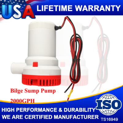 Electric Boat Marine Bilge Sump Pump 2000GPH Unlike Rule 1500gph-2500Gph-3000Gph