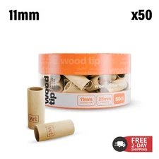 11mm Wood Tip Pro Natural Rolling Filters 50 pack for Cannagar Cigar Donut Tips