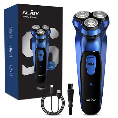 SEJOY BlackStone Rechargeable Men's Electric Shaver - Blue