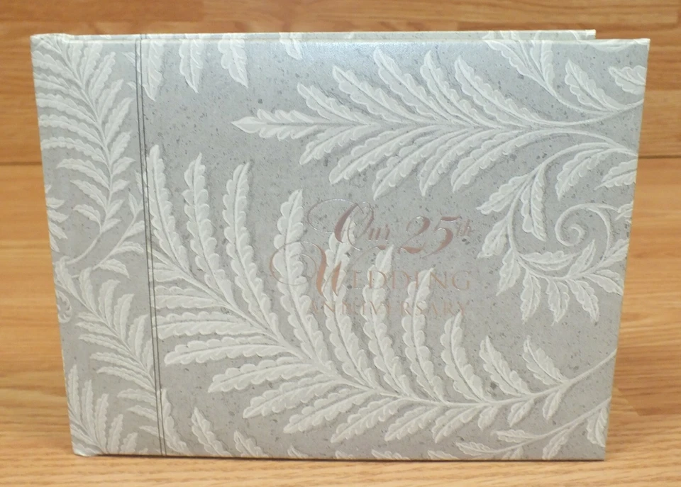 Libro de firma de invitados genuino C.R Gibson 25 aniversario de boda en caja **LEER** Foto 3 de 4