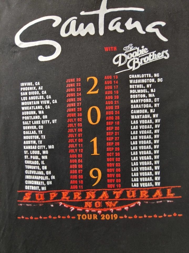 Camisa Carlos Santana Mediana Doobie Brothers 2019 Gira de Conciertos Sobrenatural Foto 4 de 4