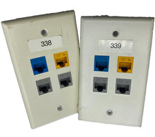 Leviton Ethernet Multi-Colored 4 Port Faceplate Cat 5e Inserts