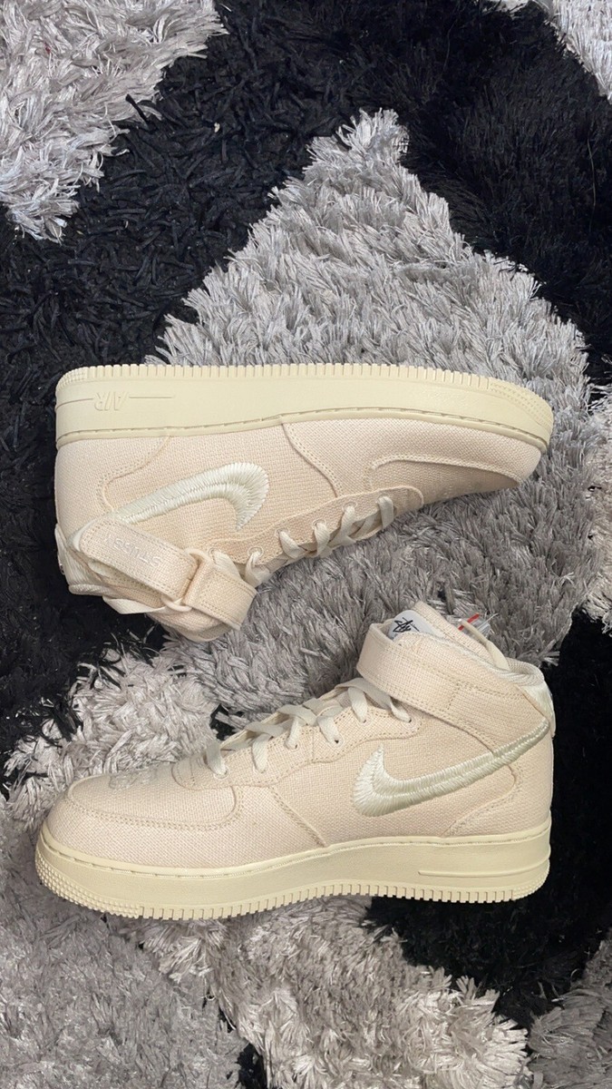 Stussy × Nike Air Force 1 Mid Fossil Stone STUSSY-AF1-MID Stussy x Nike Air Force 1 Mid Fossil Review + On Feet