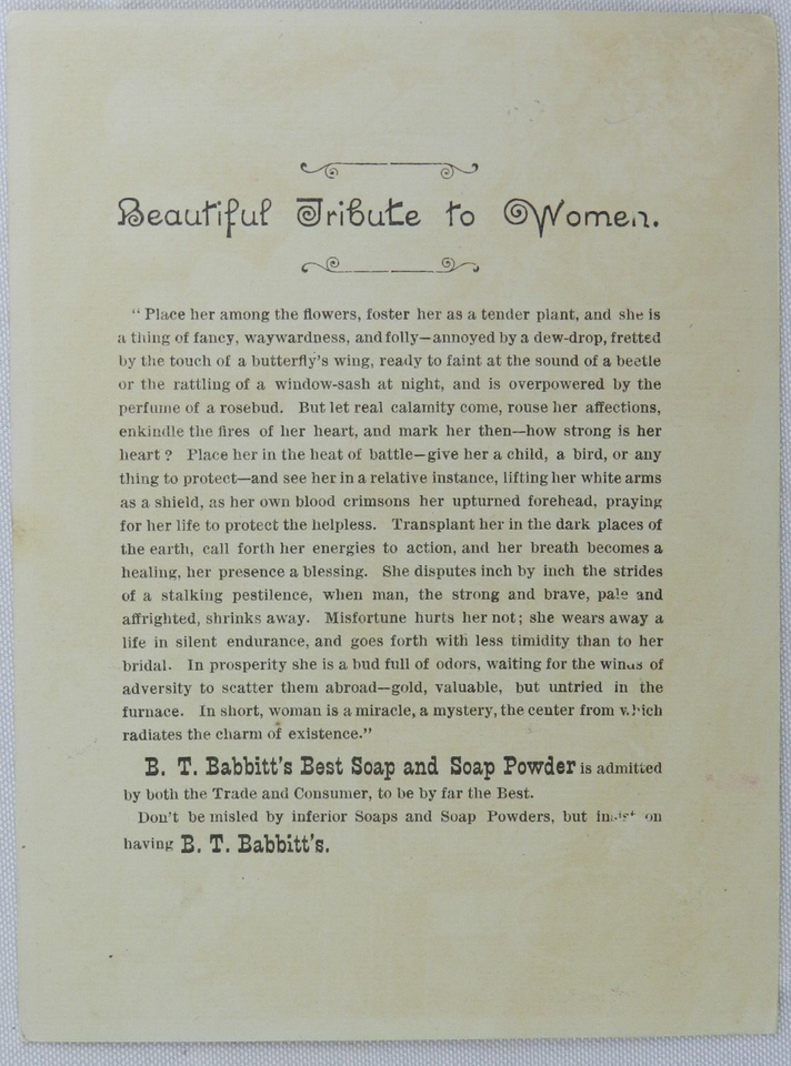 Beautiful Tribute to Women - B.T. Babbitt's Best Soap Ad - Vintage ...