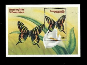VINTAGE CLASSICS Dominica 2000 Butterflies- Souvenir Stamp Sheet- Scott 2200 MNH