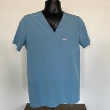 FIGS Catarina Scrub Top Blue Womens Medium Technical Collection Short Sleeve