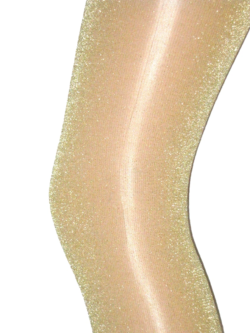 Gold Glitter White Ladies Tights. 10-16 NEW Sparkly Pantyhose