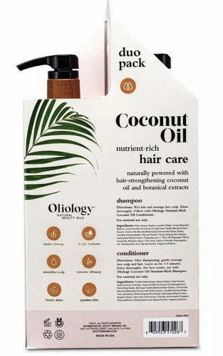 Oliology Nutrient-Rich Coconut Oil Hydrating Shampoo & Conditioner 32oz Duo Pack - Picture 3 of 5