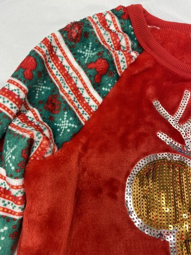 Disney Mickey Mouse Holiday Sweatshirt Sequin Trim Juniors M or Women’s S NWT - Picture 4 of 6