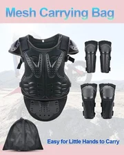 Kids Motorcycle Armbor Protective Jacket Knee Elbow Pads Chest Protectors Gifts