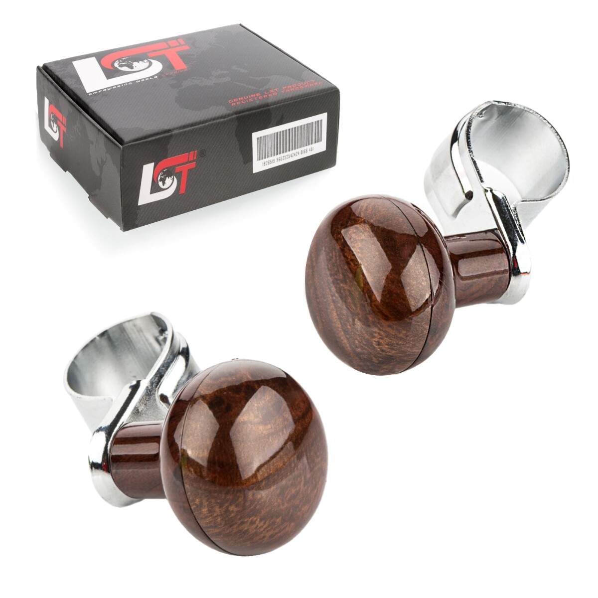 2x Steering Wheel Steuerknauf Knob Steering Rotation 360° Wood Look for Lancia