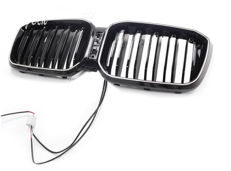 For BMW X3 X3M X4 X4M 22-2024 LED Gloss Black Double Slat Car Front Kidney Grill - Image 4 of 4
