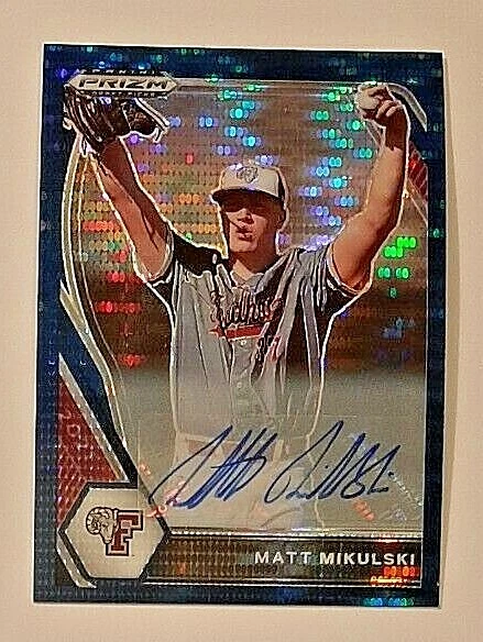 2022 Panini Prizm Draft Blue Pulsar Sigs #50 Matt Mikulski Rc Auto #1/5 Giants - Image 4 of 4