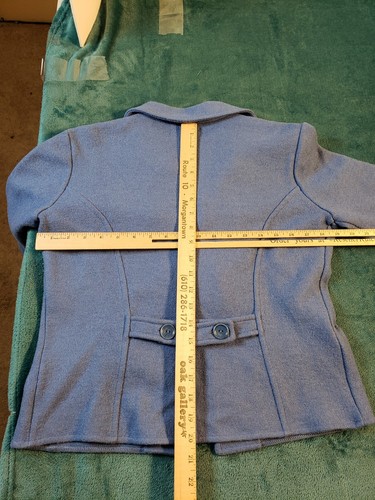 Talbots Jacket Womens Size PP Button Up Long Sleeve Blue Alpaca Blend Ladies - Picture 7 of 8