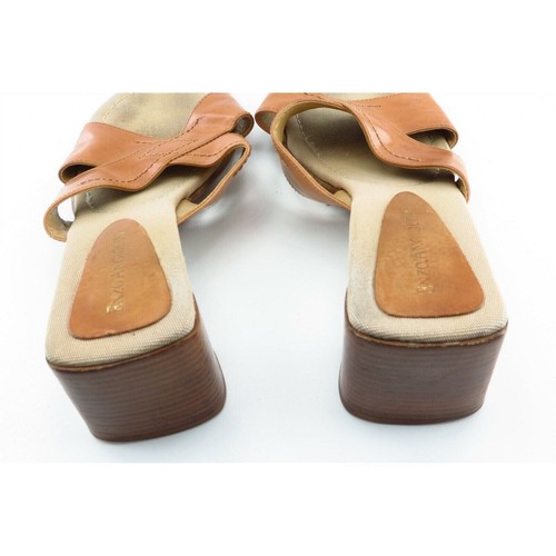 Enzo Angiolini Size 7.5 M Brown Slide Leather Women Sandal Shoes - Picture 5 of 7
